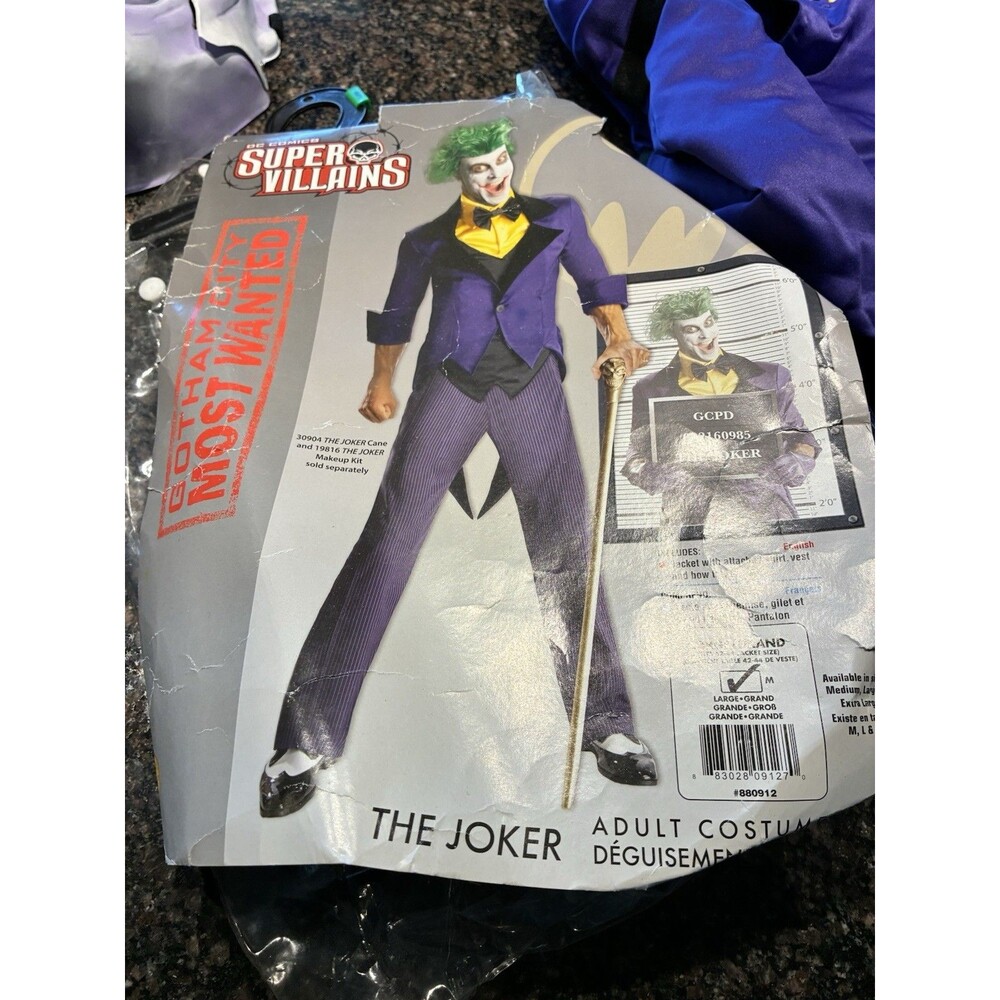 DC Comics Joker Adult Costume Large 42-44 Jacket No Pants